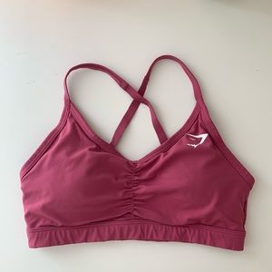 Gymshark Rutched Training Sports Bra in Pink